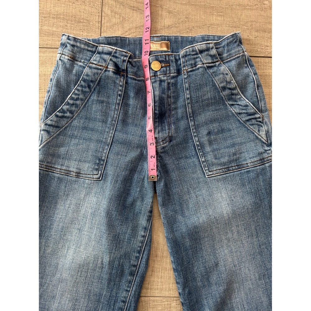 Kut from the Kloth Wide Leg Cropped Jeans Medium Wash Raw Hem Size 2 - Picture 4 of 8